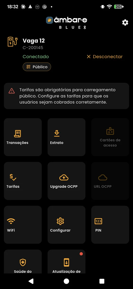 Aviso: sem tarifa