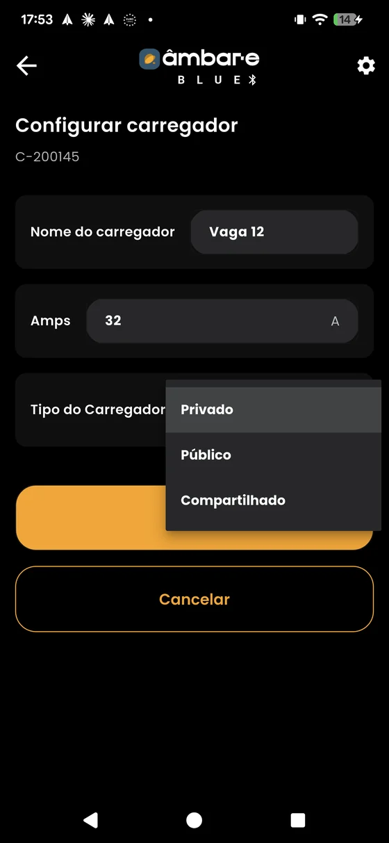 Tipo do carregador