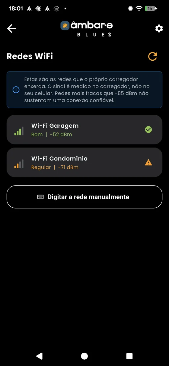 Redes vistas pelo carregador