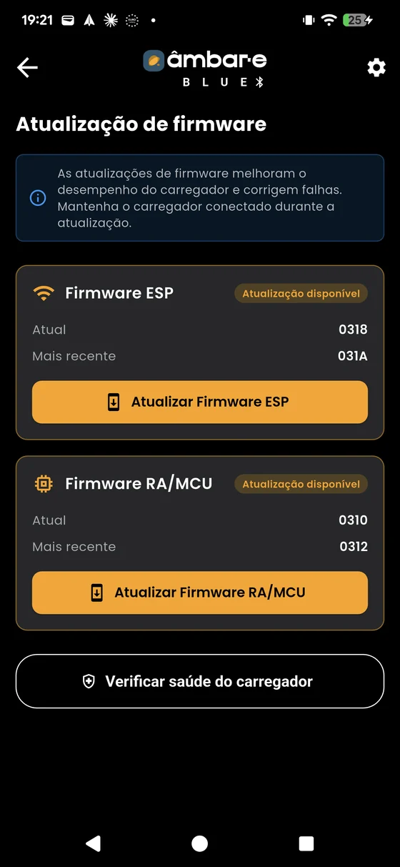 Versões de firmware