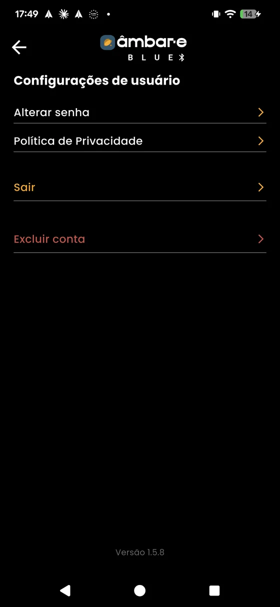 Configurações de usuário