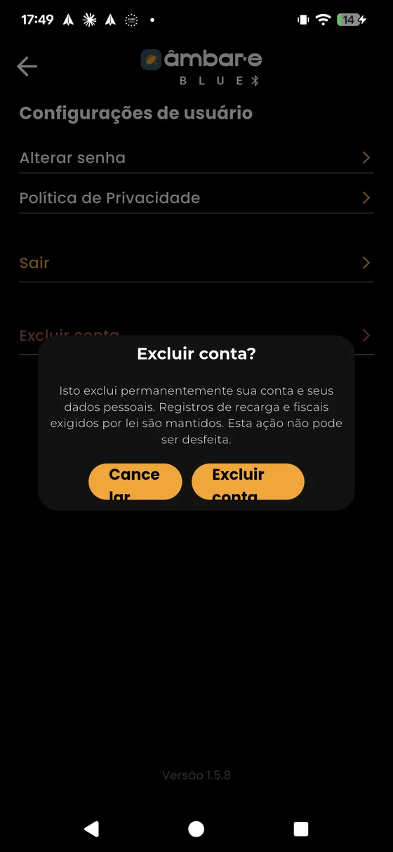 Excluir conta