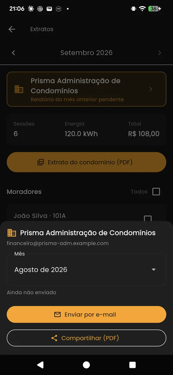 Envio para a administradora
