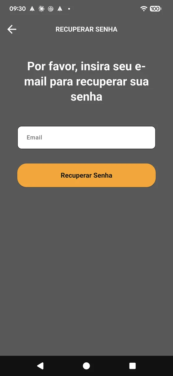 Tela Recuperar Senha