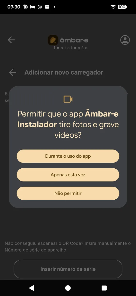 Permissão de câmera