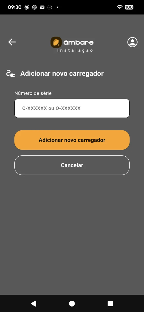 Entrada manual do número de série