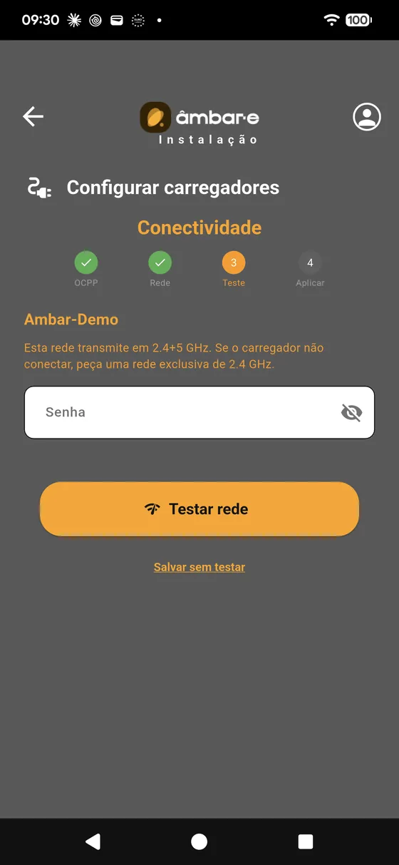 Passo de senha e teste