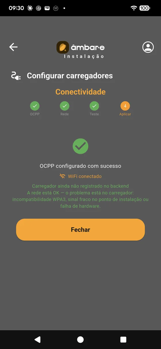 Conectividade configurada com sucesso