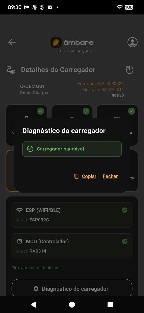 Diagnóstico do carregador